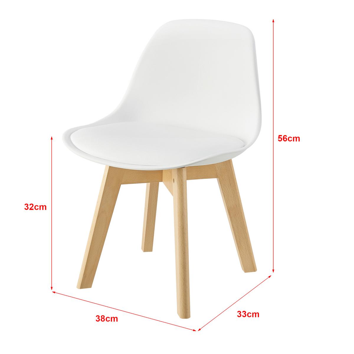 KINDERSTUHL Elvdal - Weiß/Naturfarben, Holz/Kunststoff (38/56/33cm) - [en.casa]