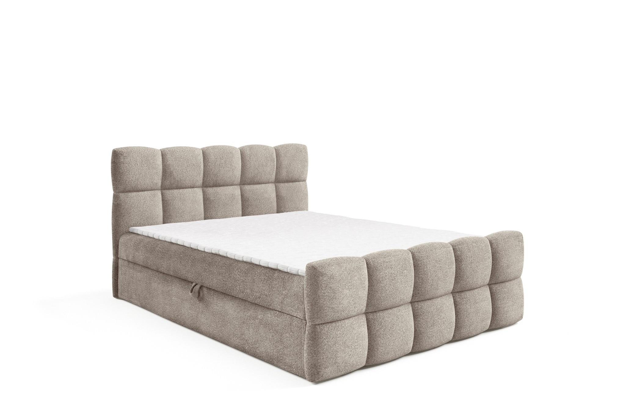 BOXBETT Satine Premium - Champagner, Holzwerkstoff/Textil (160/200cm) - Fun Möbel