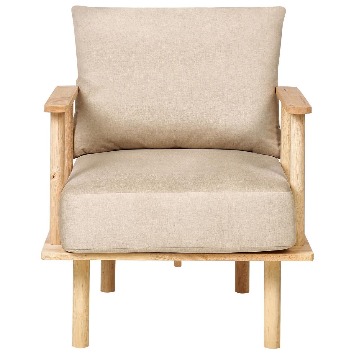 SESSEL Sandbeige Asker - Sandfarben/Braun, Textil (70/87/74cm) - Beliani