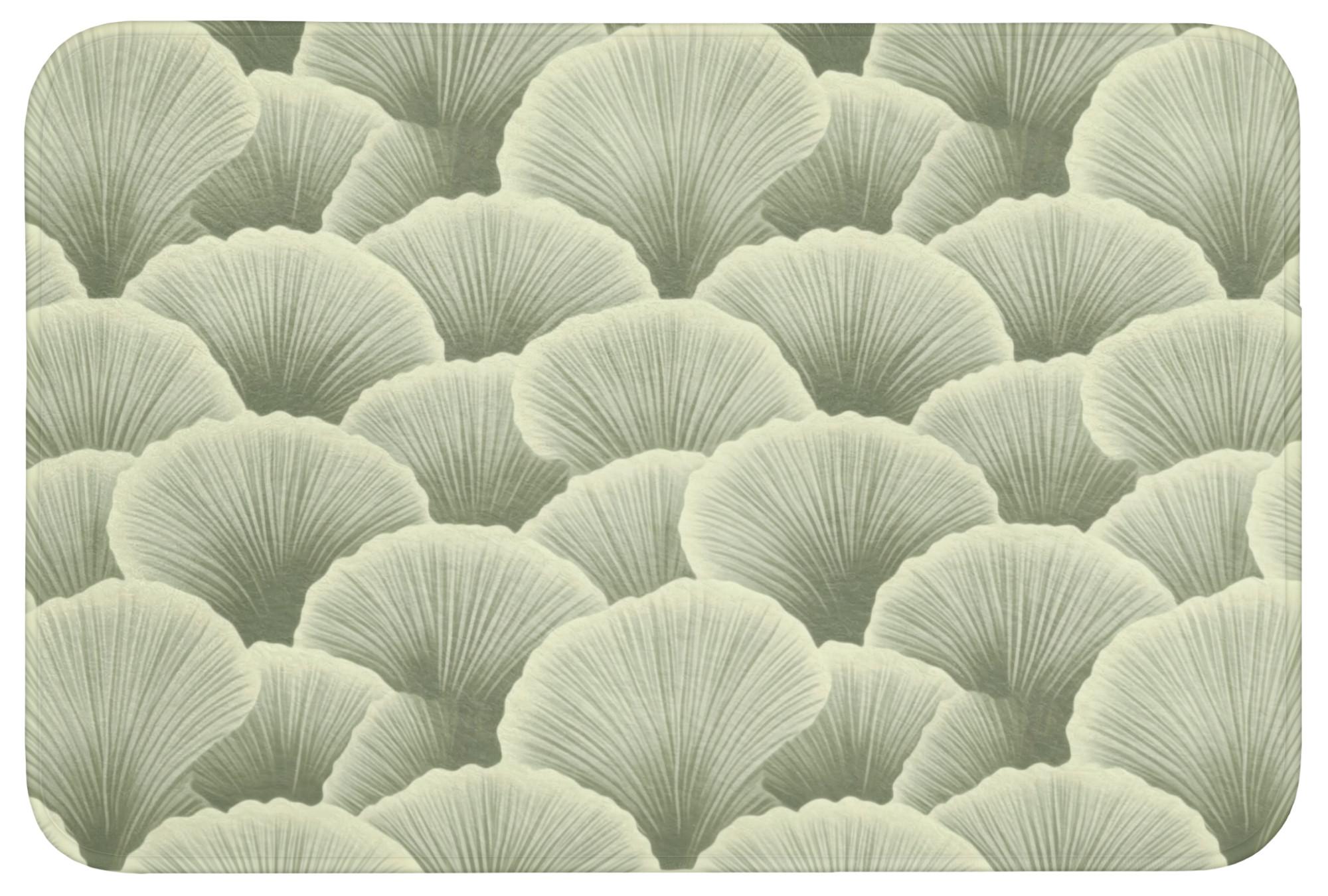 BADEMATTE Fächer - Blatt - Grün Badvorleger 90x60 cm - Pastellgrün, Textil (90/60cm) - OnlyWow
