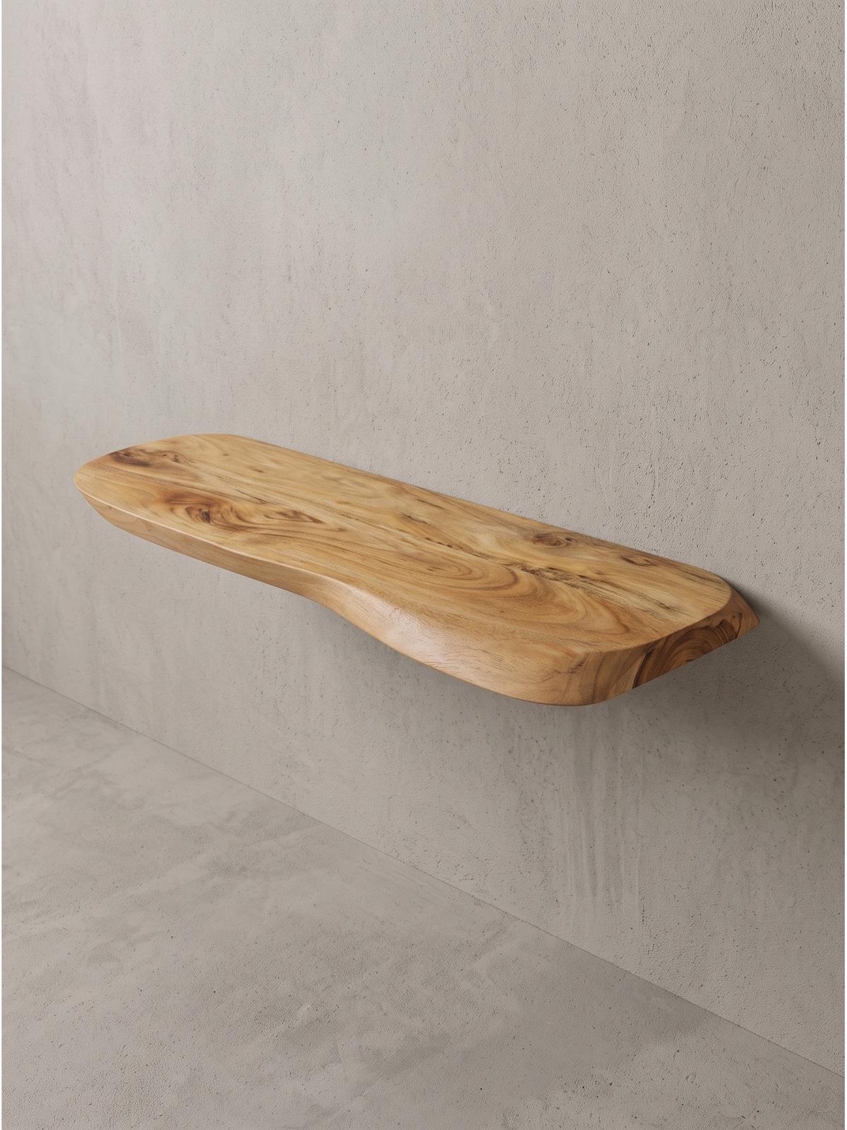 WANDREGAL ARANDA, Akazie Massivholz, handgefertigt, 60 x 20 x 3 cm - Akaziefarben, Holz (60/3/20cm) - KADIMA DESIGN
