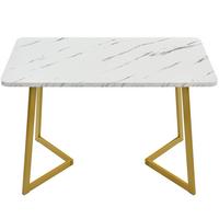 ESSTISCH Golden 117/68/75CM - Goldfarben, Holzwerkstoff/Metall (117/68/75cm) - Urban Meuble