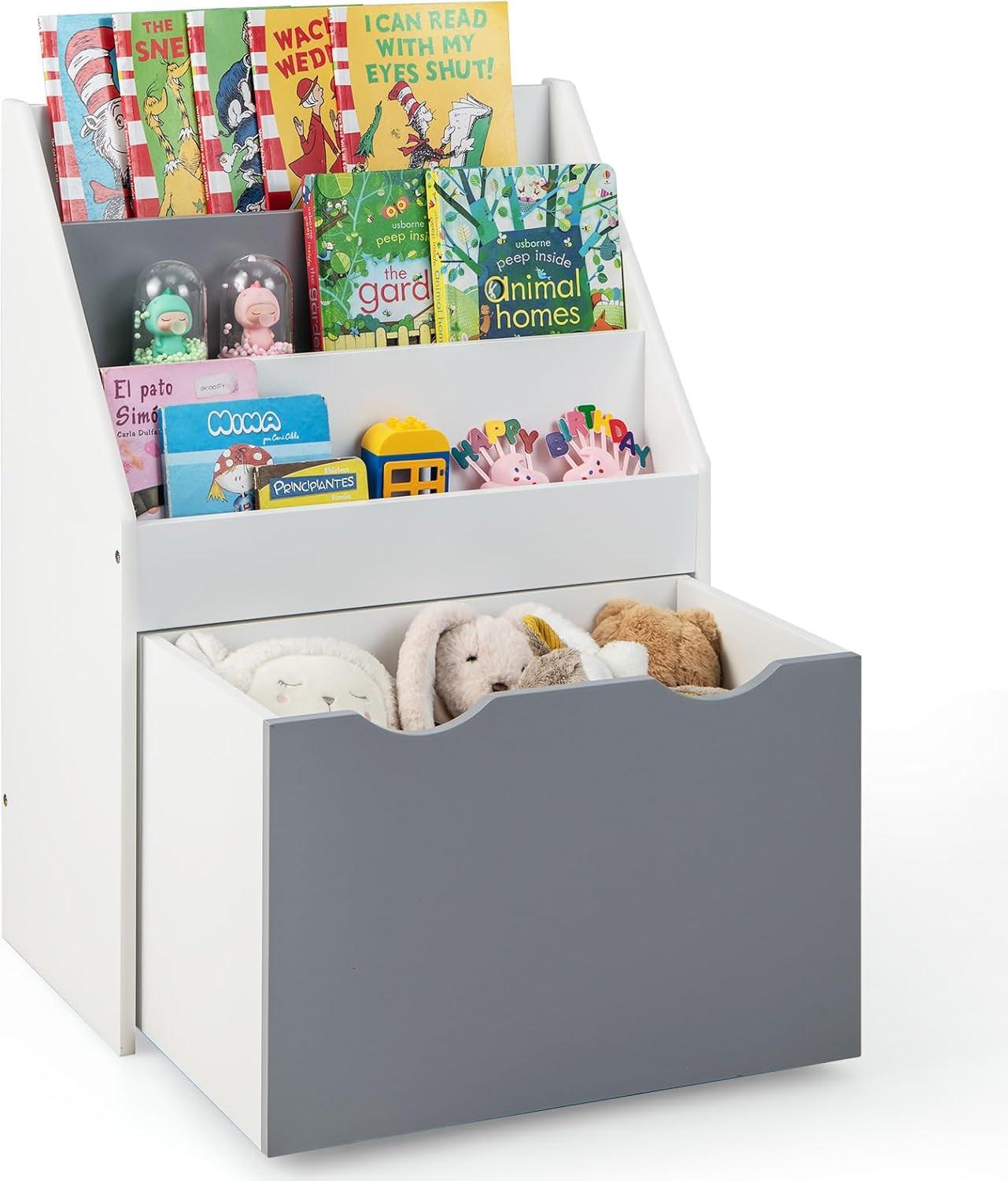 KINDERREGAL Grau - Grau, Holz (50/70/28cm) - COSTWAY