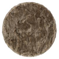 LUXUS SUPER SOFT FELLTEPPICH ASPEN RUND MELIERT - Braun, Textil (80/80cm) - Pergamon