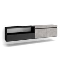 LOWBOARD Hängend, Zementgrau, 200/35/45cm - Hellgrau/Grau, Holzwerkstoff (200/45/35cm) - Skraut Home