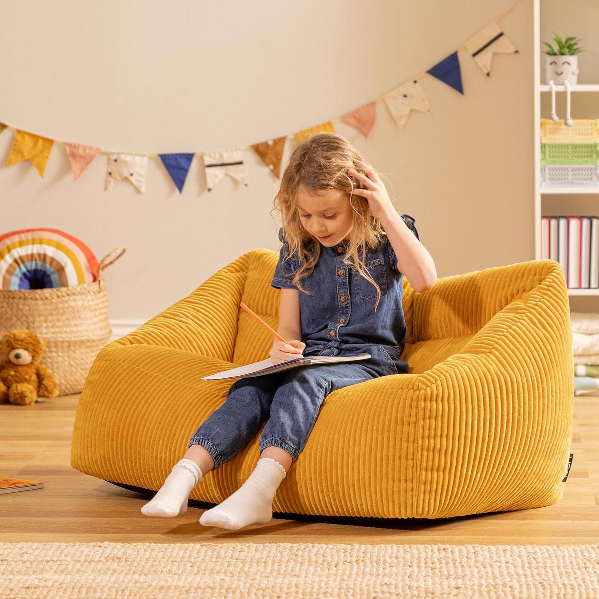 KINDERSITZSACK Sofa Cecilia - Gelb, Textil (95/44/55cm) - icon