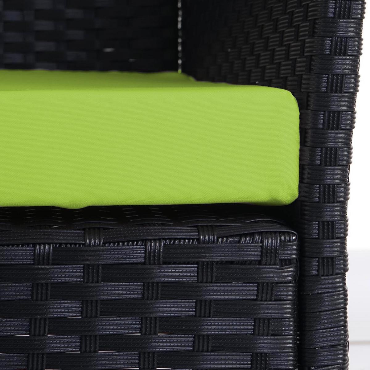 POLY-RATTAN GARTENBANK Anthrazit, Grün - Anthrazit/Grün, Kunststoff (106/83/60cm) - MCW