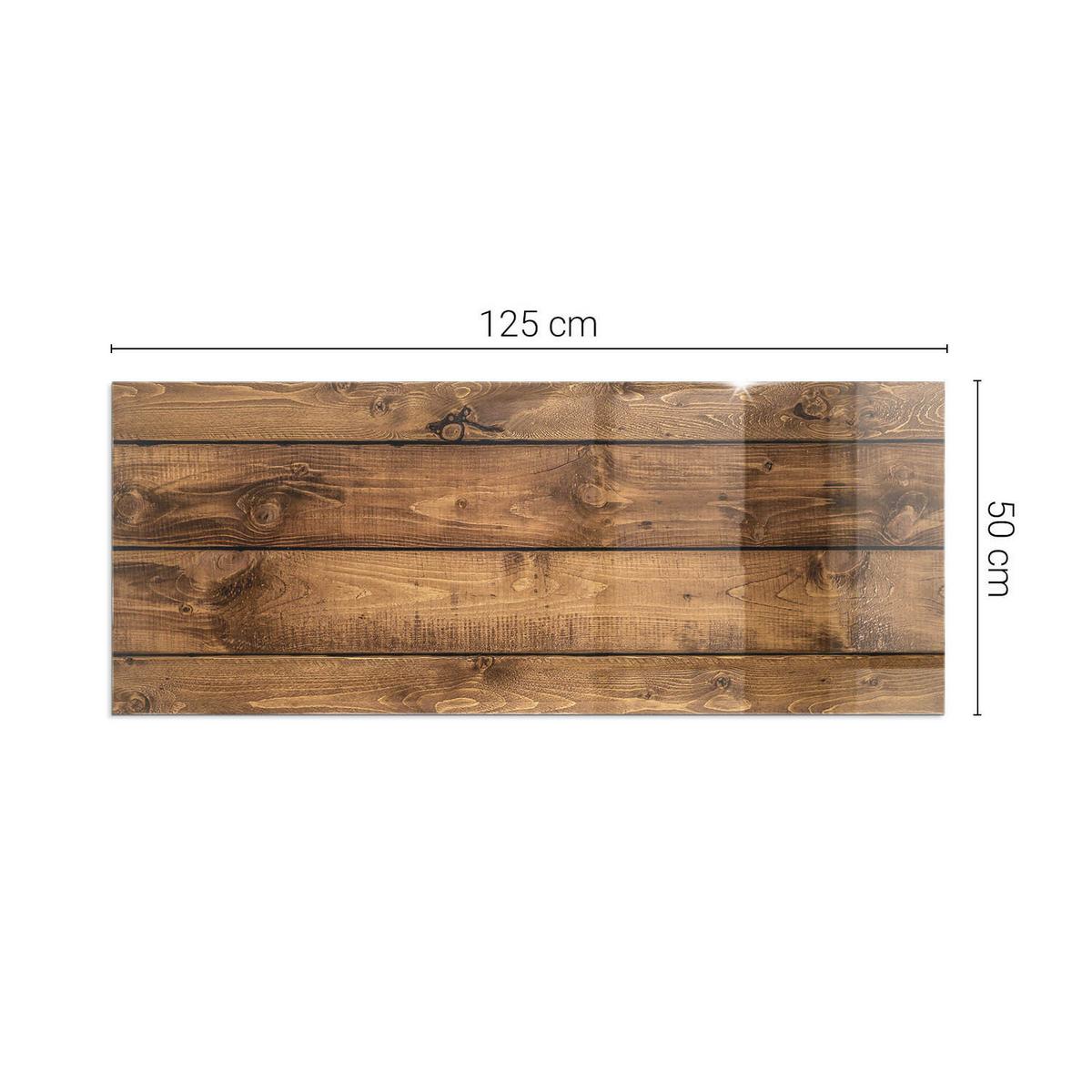 GLASPLATTE für Kamin 125x50 cm - Braun, Glas (125/50/0.4cm) - TULUP