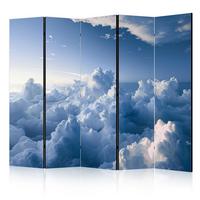 PARAVENT Beidseitig Bedruckter 5-tlg 225x172 cm Himmel Wolken - Blau, Holz/Textil (225/172/3cm) - Muralo