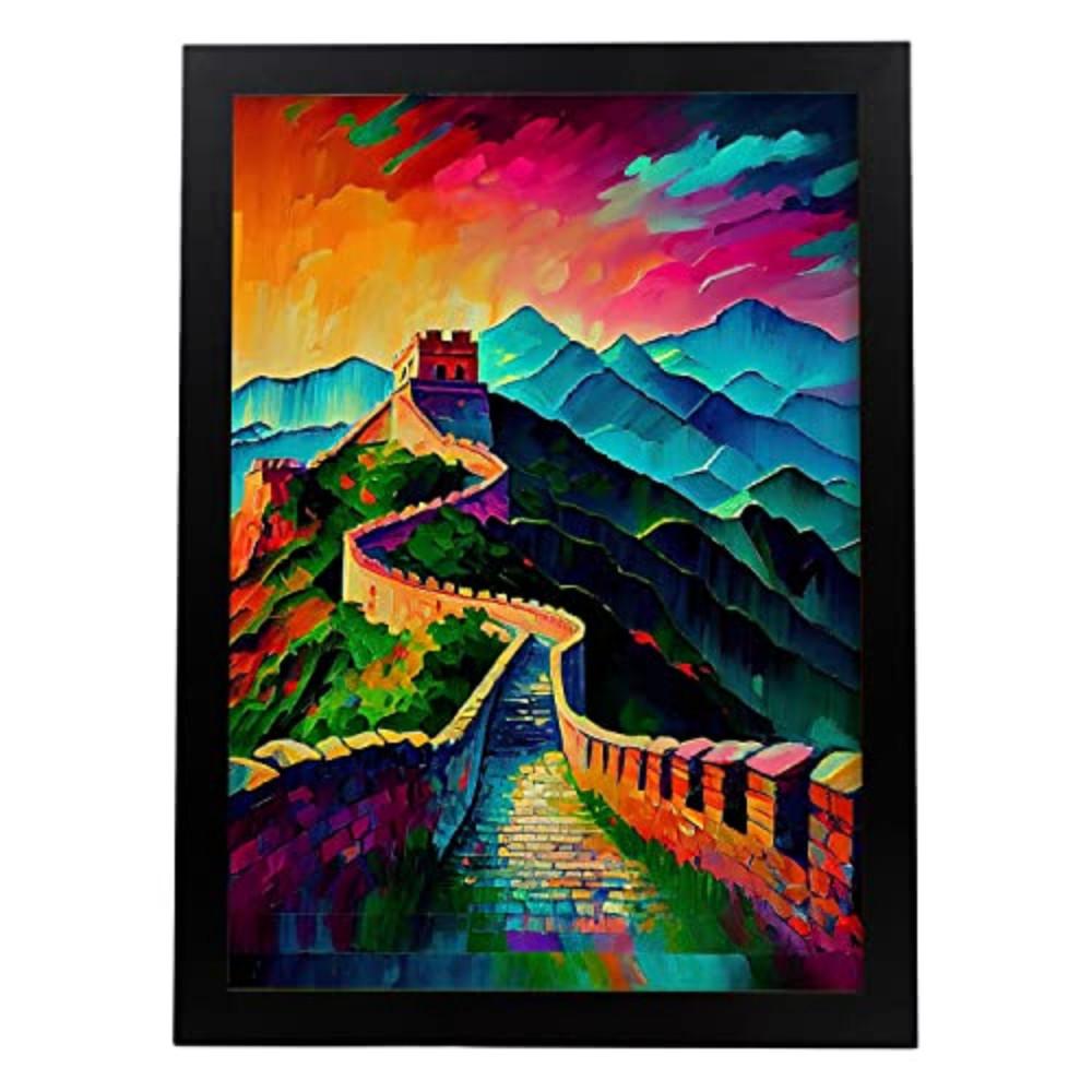 POSTER Chinesische Mauer Im Ölgemälde Stil A4 Rahmenlos - Klar, Papier (29.7/5/21cm) - Nacnic