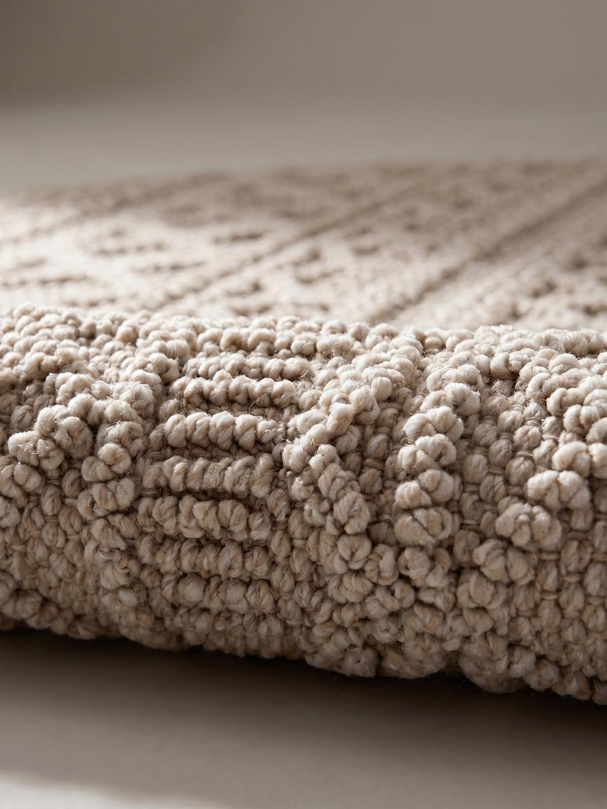 TEPPICH Flachgewebe LANGAU in Beige, mit Ethno-Streifen, Ø 120 cm - Beige, Textil (120/120cm) - KADIMA DESIGN