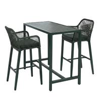 SET BARTISCH + BARHOCKER eckig Green 3er Set-Set - Grün, Metall (65/130/105cm) - MCW