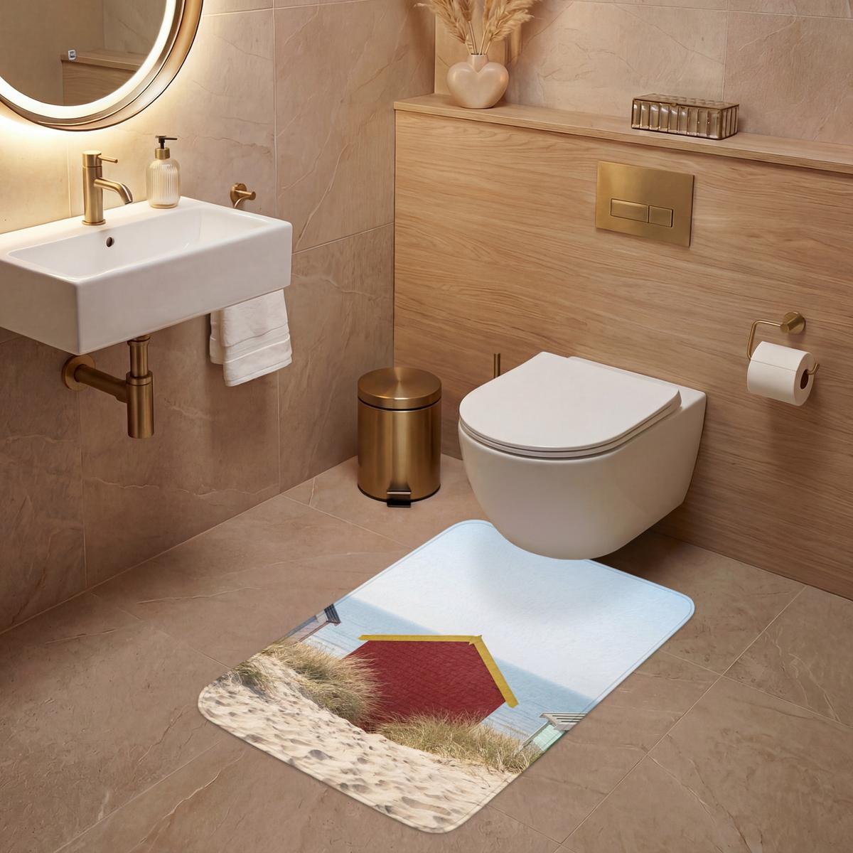 WC-VORLEGER Strand - Ferienhäuser - Farbenfroh - Dünen Toilettenvorleger 60x90 cm - Multicolor, Textil (60/1cm) - OnlyWow
