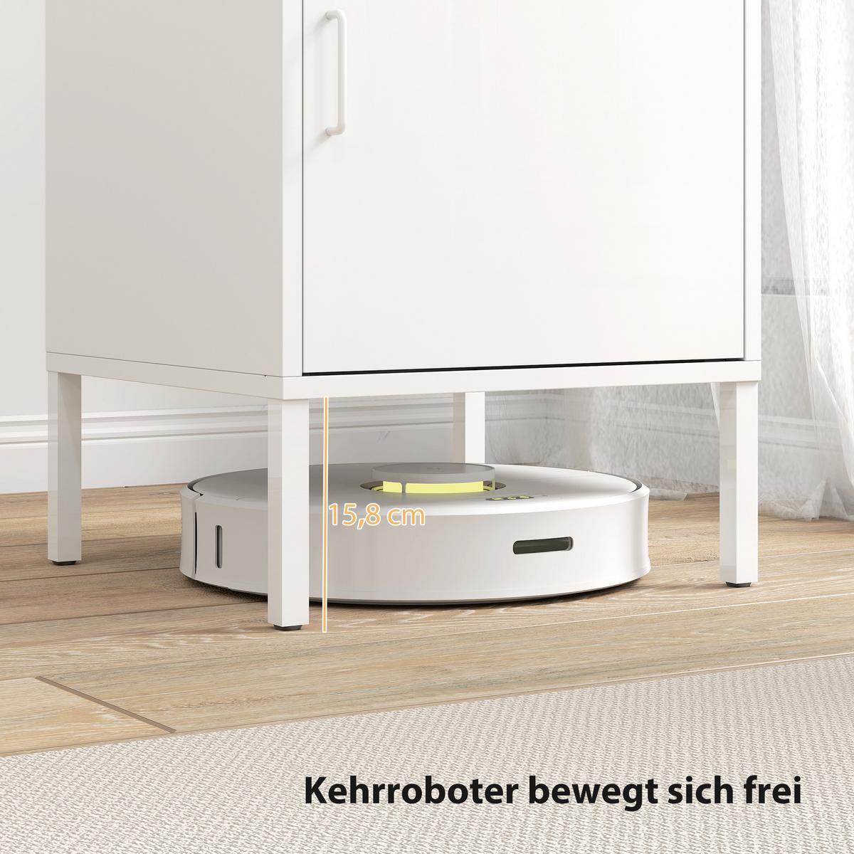 NACHTTISCH Stahl Weiß - Weiß, Metall (40/56/40cm) - HOMCOM