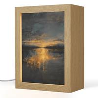 TISCHLEUCHTE Goldene Reflexion auf dem Wasser 15x20 cm - Beere, Holzwerkstoff (8/15/20cm) - OnlyWow