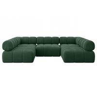 WOHNLANDSCHAFT modulares Sofa Garvo-U1 - 285x190x70 cm Grün Cord - Grün, Holzwerkstoff/Textil (285/70/190cm) - ALTDECOR