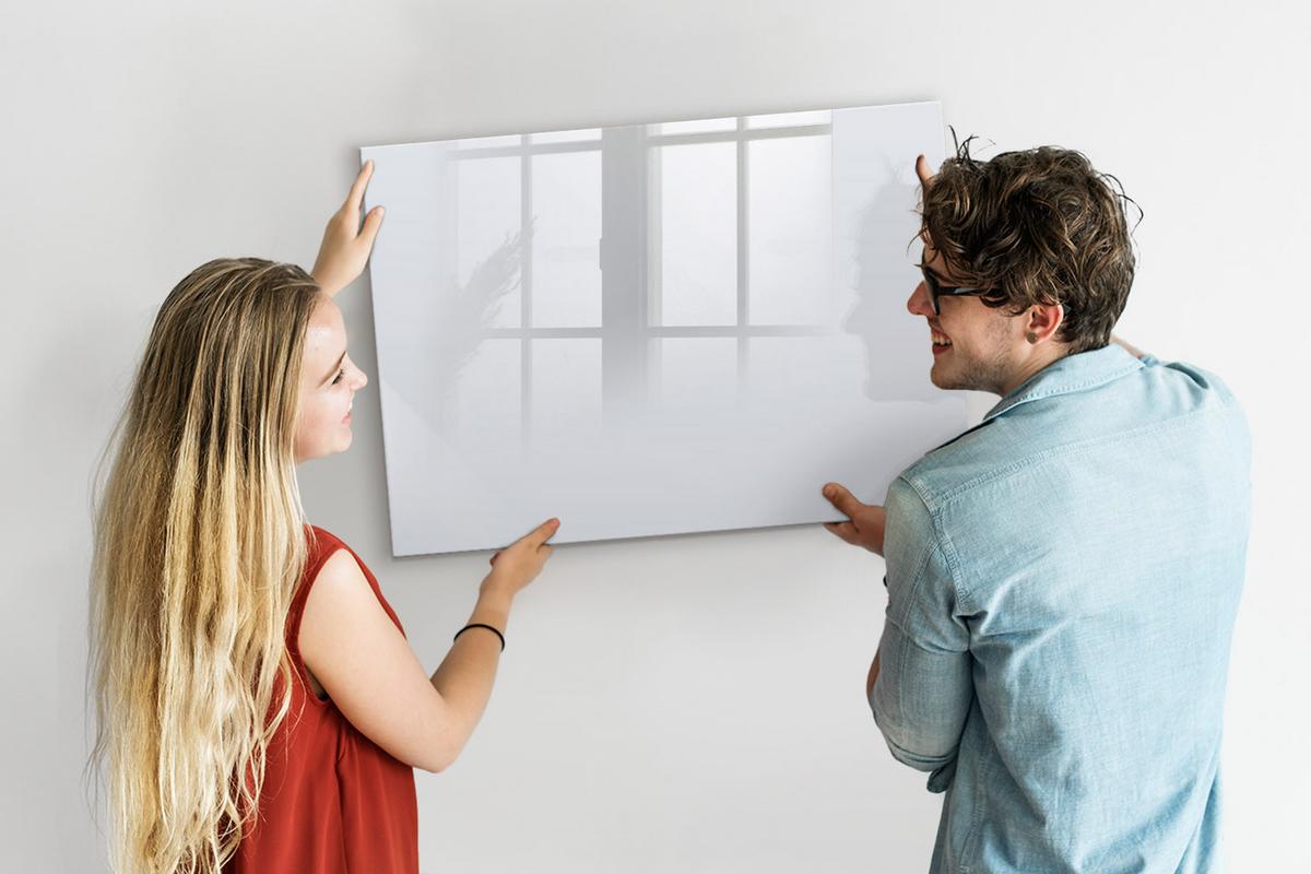 MAGNETTAFEL 100x70 Weiß schwarzer Marker - Weiß, Glas (100/0.4/70cm) - TULUP