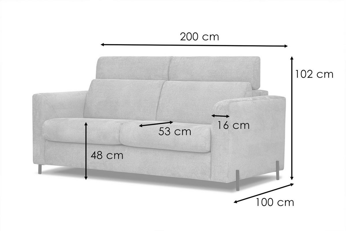 SOFA MEZO 3-Sitzer mit Schlaffunktion, beige - Beige/Schwarz, Holz/Textil (232/90/107cm) - Wozimo