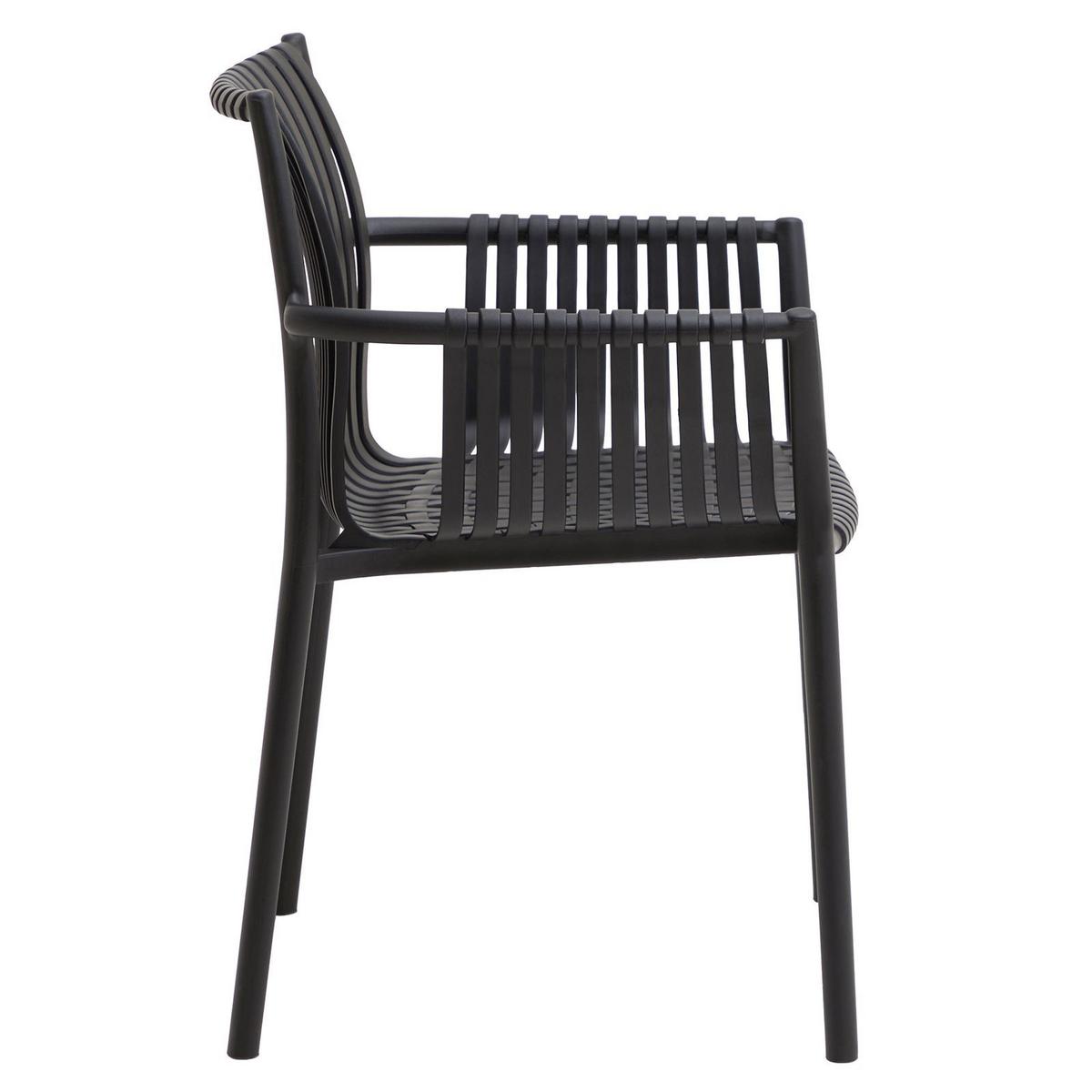 GARTENSTÜHLE OLEA 4er-Set schwarz - Schwarz, Textil (59/84/57cm) - IDIMEX
