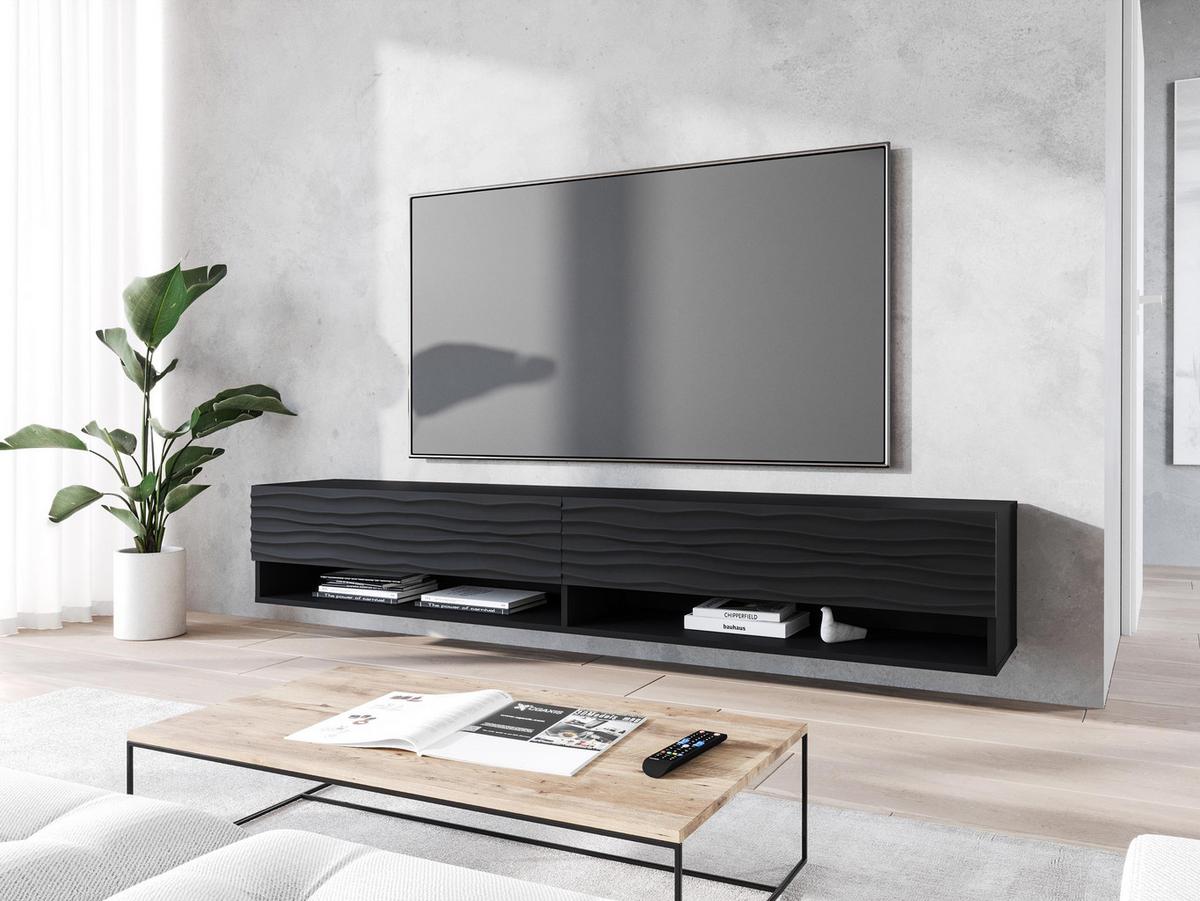 TV-LOWBOARD A180 MDF - Schwarz/Graphitfarben, Holzwerkstoff/Kunststoff (180/30/33cm) - MIRJAN24