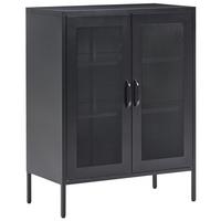 SCHRANK Metall Schwarz Wakatipu - Schwarz, Metall (80/102/40cm) - Beliani