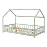 HAUSBETT Sisimiut - Weiß/Mintgrün, Holz (120/200cm) - [en.casa]