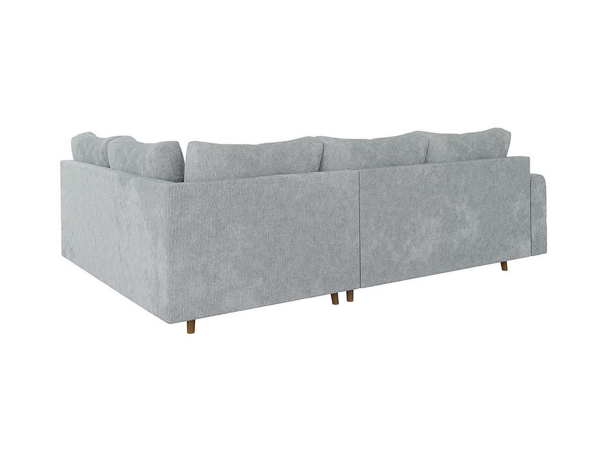 ECKSOFA Sigurd Hellgrau Chenille - Ottomane rechts - Hellgrau/Braun, Holz/Textil (231/161cm) - S-Style Möbel
