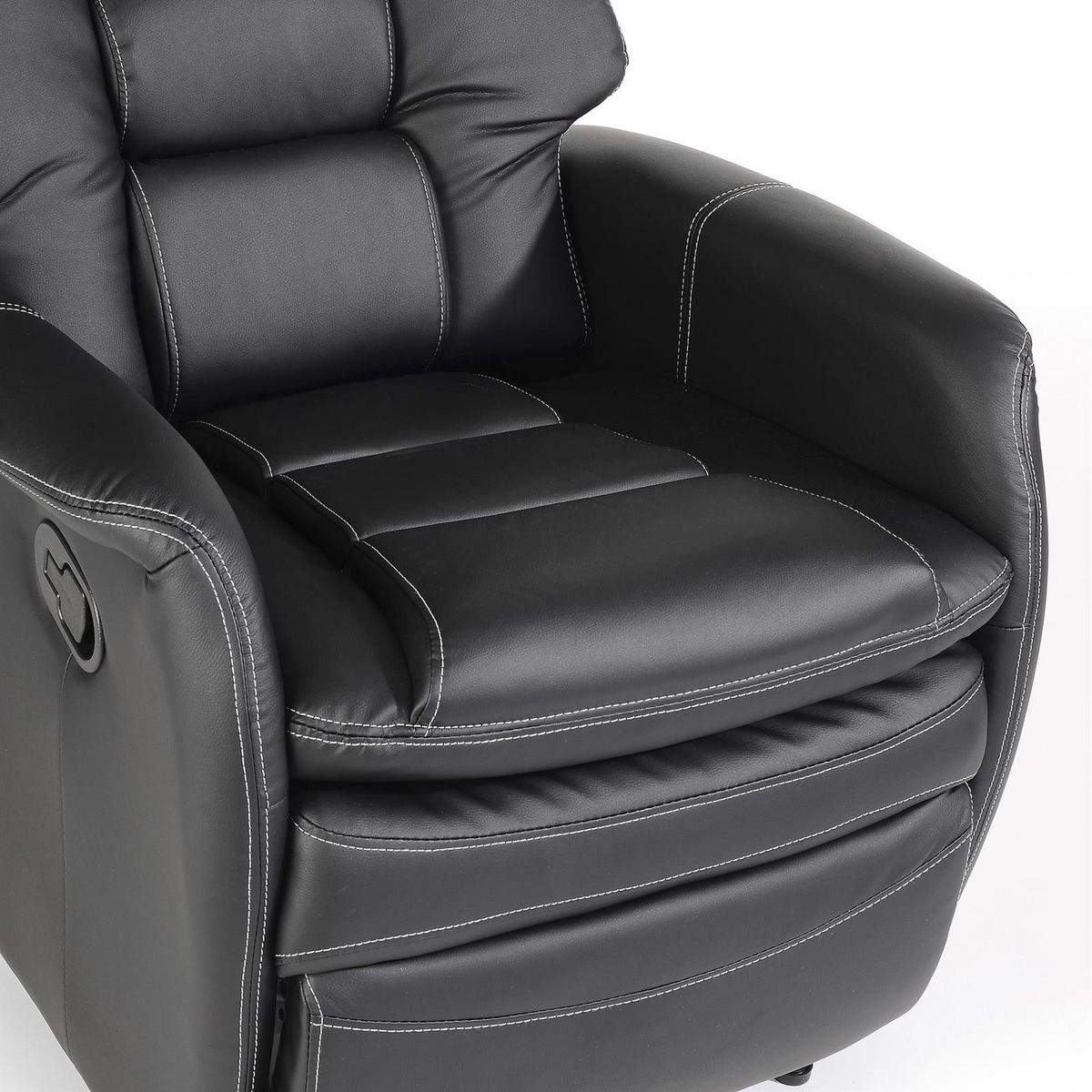 FERNSEHSESSEL SOPHIE schwarz - Schwarz, Textil (72/106/87cm) - IDIMEX