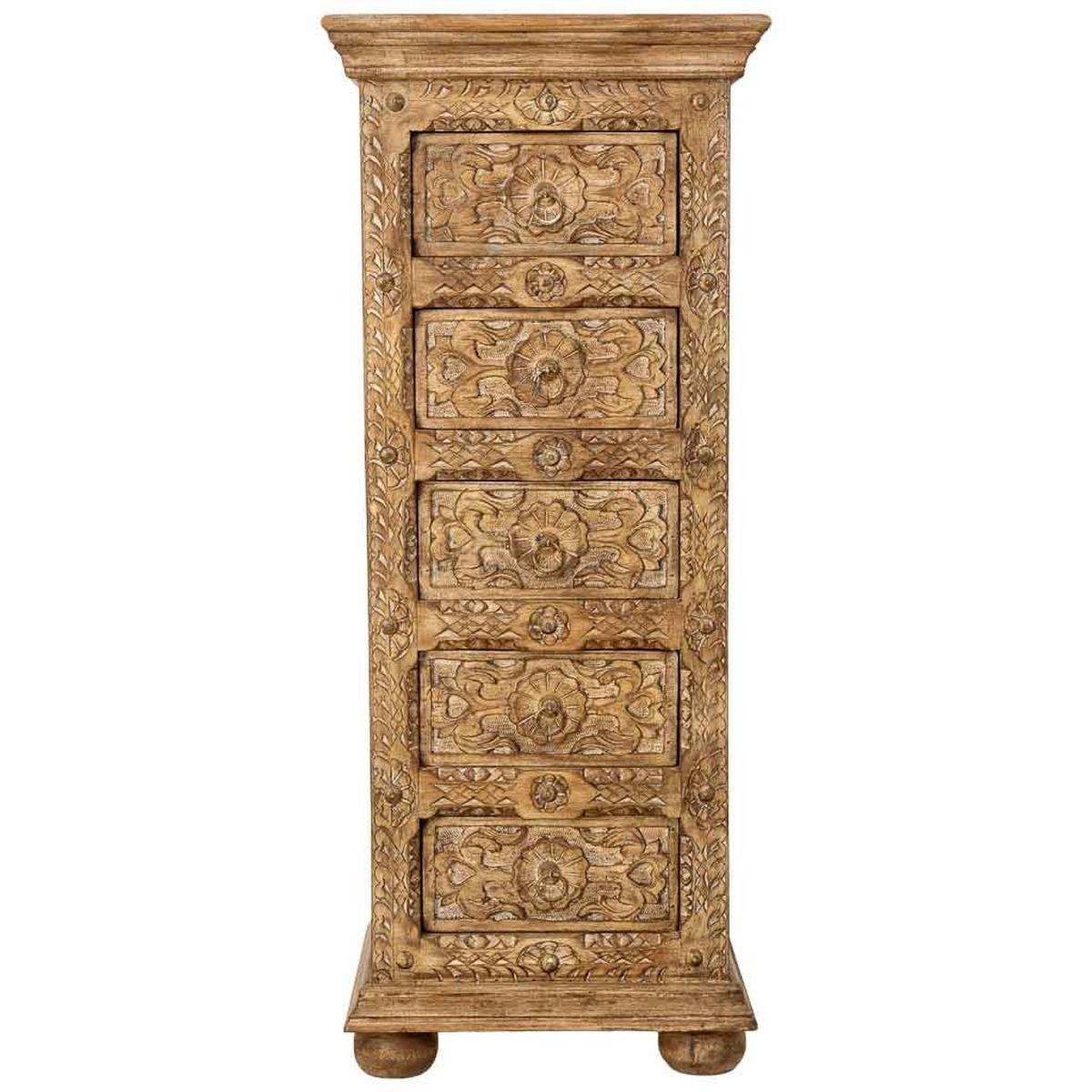 KOMMODE aus Holz, braun, 45x40x100cm - Braun, Holz (45/100/40cm) - Wanderlust