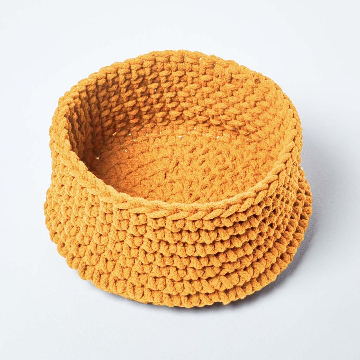 AUFBEWAHRUNGSKORB Baumwolle 37/21 cm - Gelb, Textil (37/37/21cm) - Homescapes