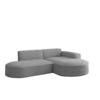 ECKSOFA Palma Xs Ottomane Ascot Bukla - Taupe, Holzwerkstoff/Textil (236/165cm) - Fun Möbel