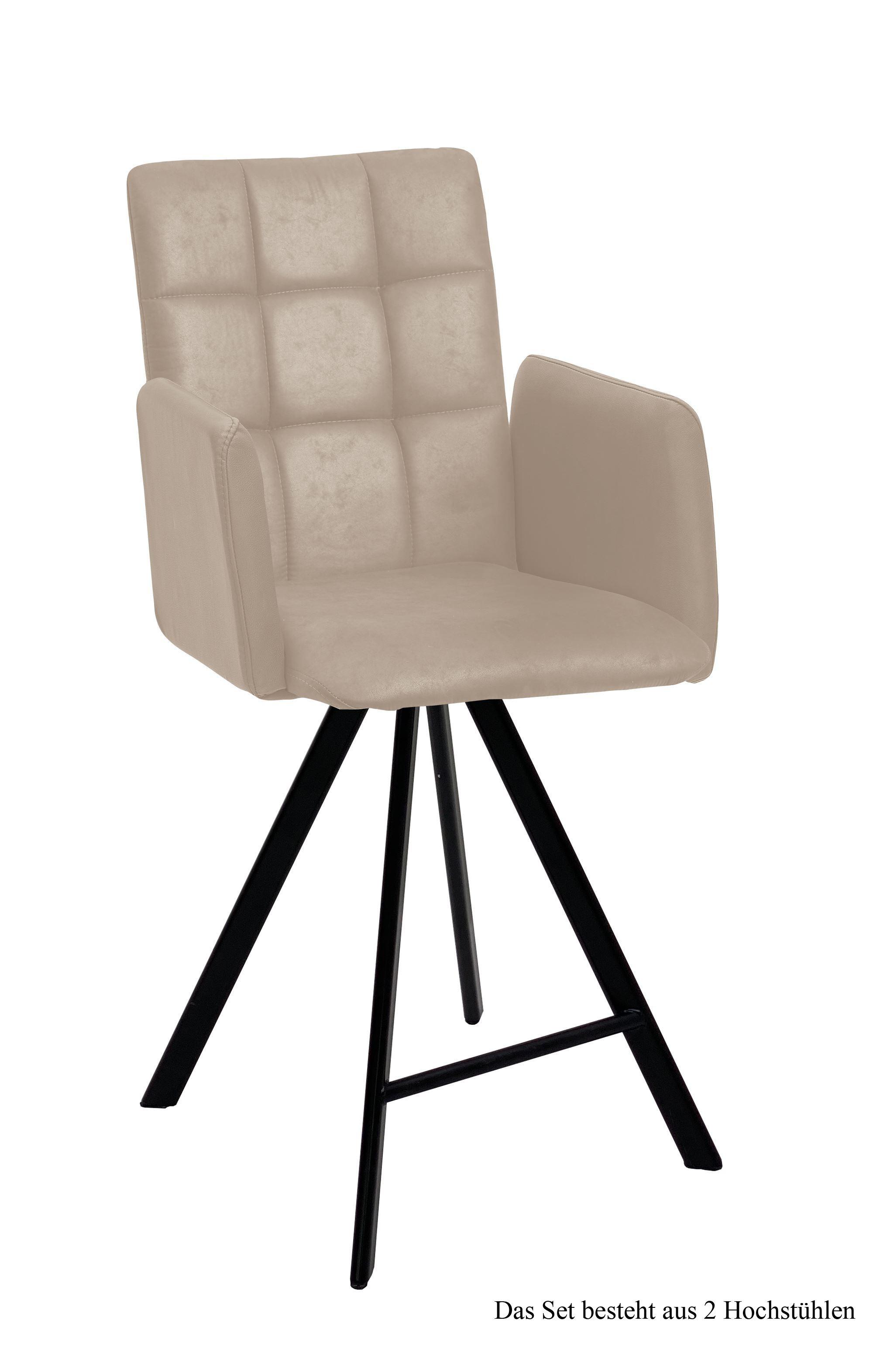 THEKENSTUHL drehbar (2er-Set) Devalyn 52x108x60 Schwarz/Natur - Schwarz/Naturfarben, Kunststoff (60/108/52cm) - 58aufmkessel