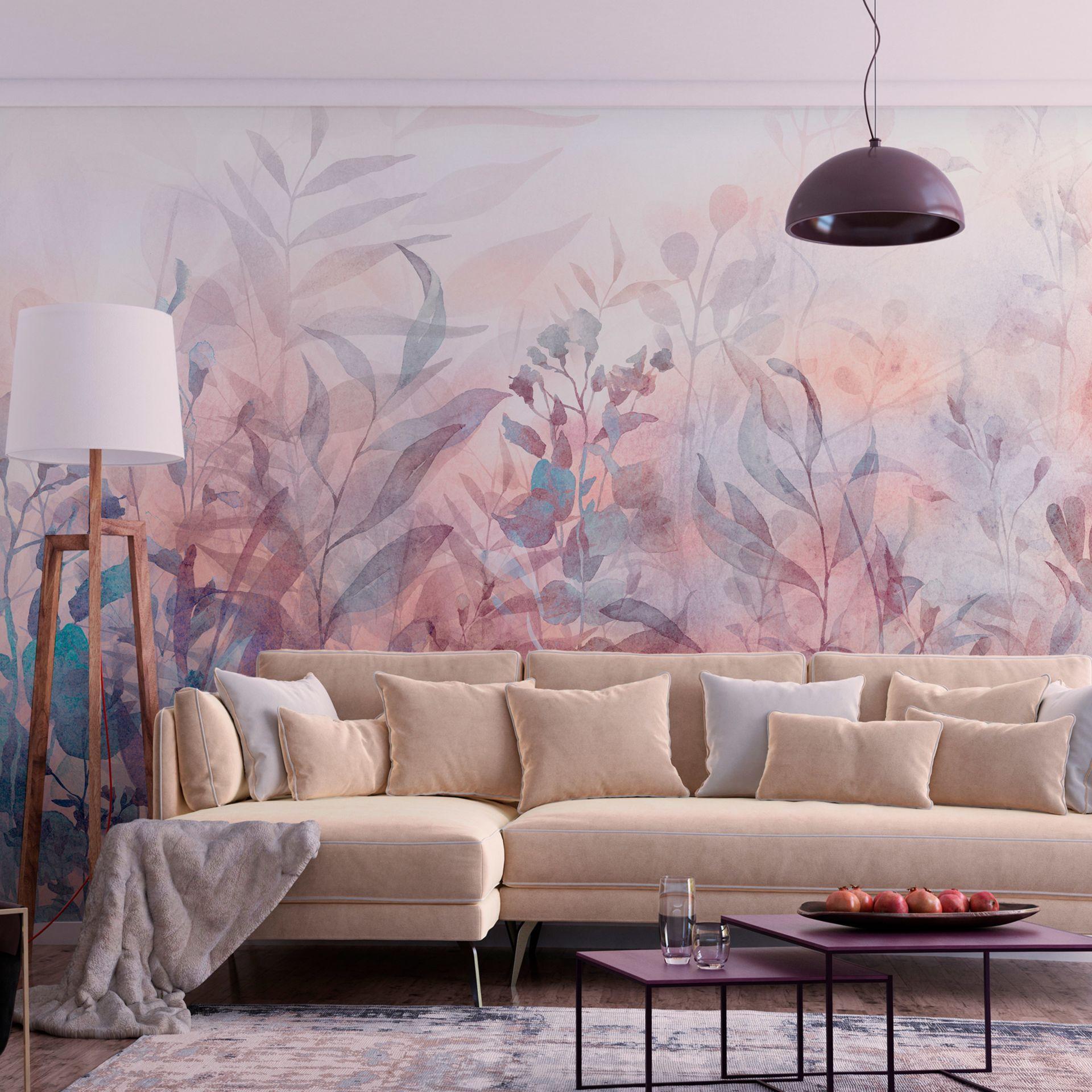 SELBSTKLEBENDE FOTOTAPETE 196/140 cm - Blau/Pink, Kunststoff/Textil (196/1cm) - KUNSTLOFT