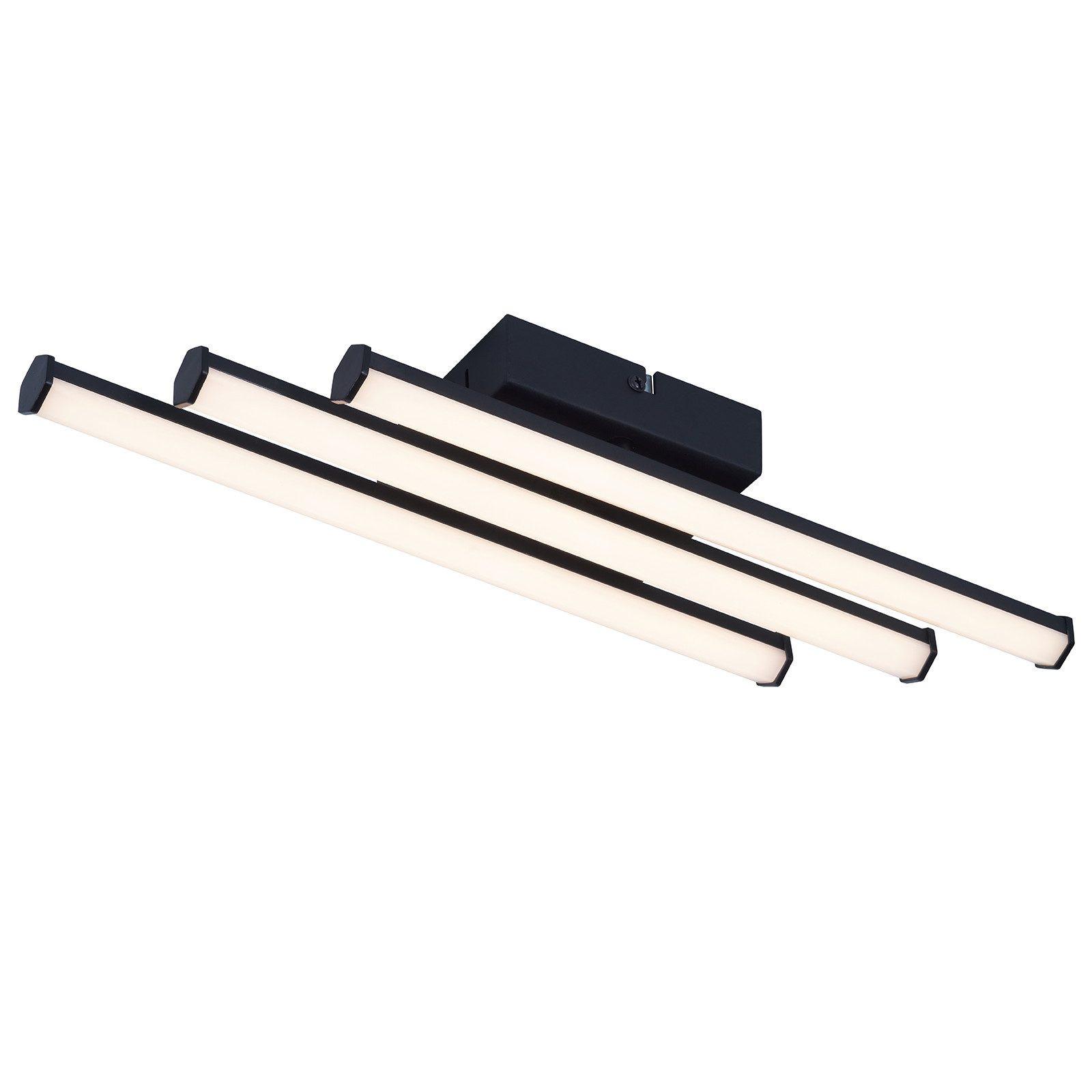 LED-DECKENLEUCHTE Machado 12/44/6cm - Schwarz, Metall (44/12/6cm) - Nettlife