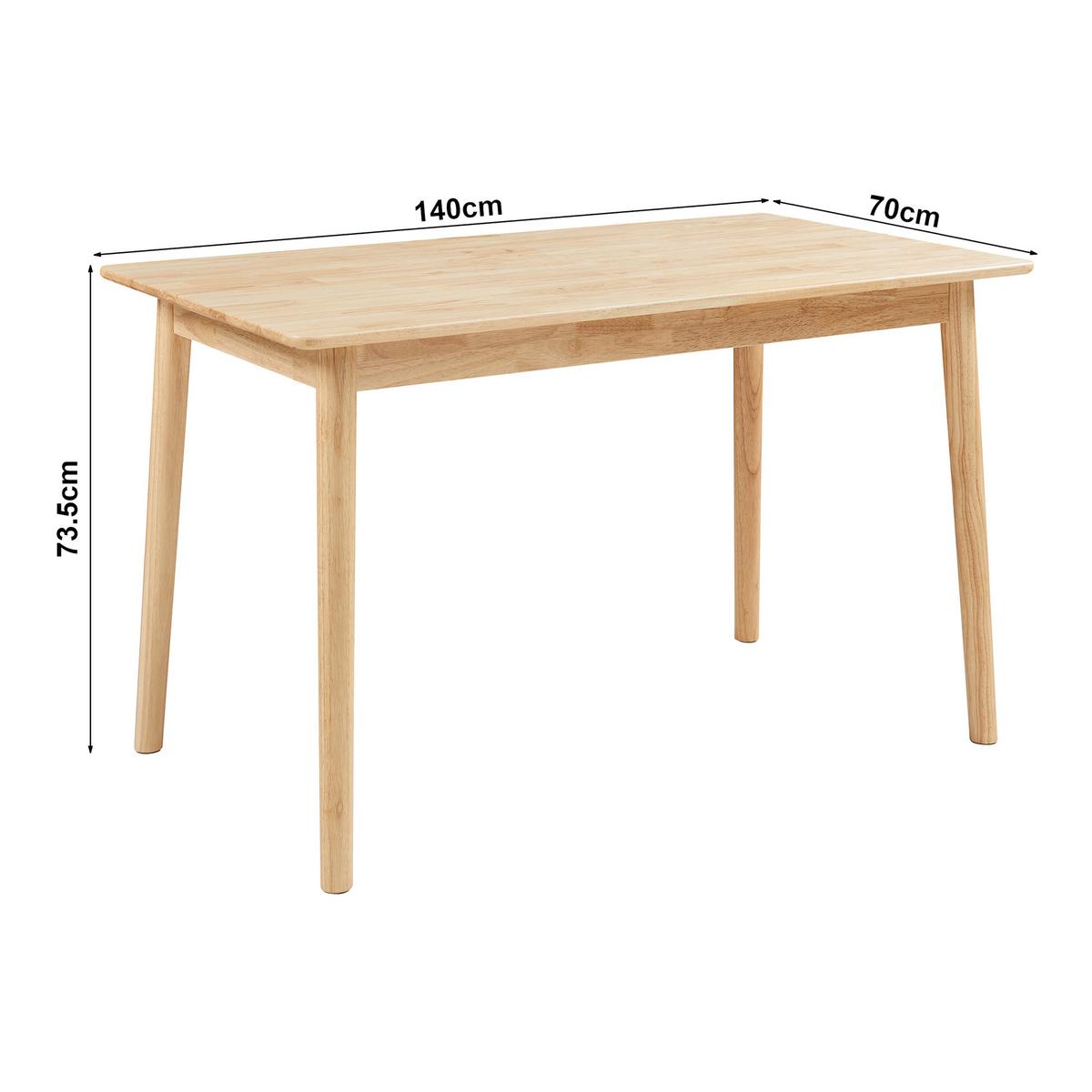 ESSTISCH Klijori - Naturfarben, Holz (70/140/73.5cm) - [en.casa]