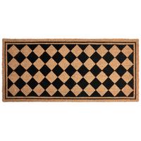 FUSSMATTE Beige/Schwarz 55/120 cm Kokosfasern Cardona - Beige, Textil (55/120cm) - Beliani