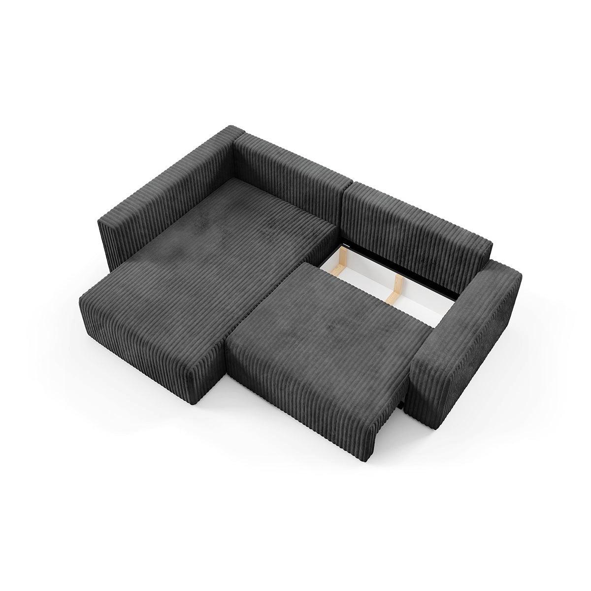 ECKSOFA Angela 4 Sitzplätze Schwarz - Schwarz, Holz (245/182cm) - Petits-meubles