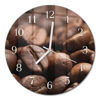 WANDUHR aus Glas Ø30 cm - Kaffeebohnen - Braun, Glas (30/30/0.4cm) - TULUP