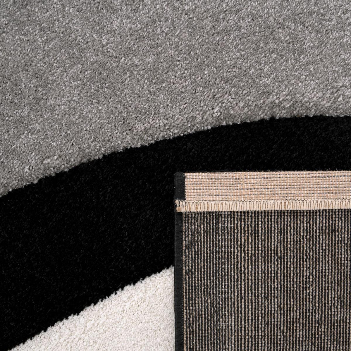 KURZFLORTEPPICH, abstrakt, aus Polypropylen, Schwarz, 60 x 110 cm - Schwarz, Textil (60/110cm) - KADIMA DESIGN