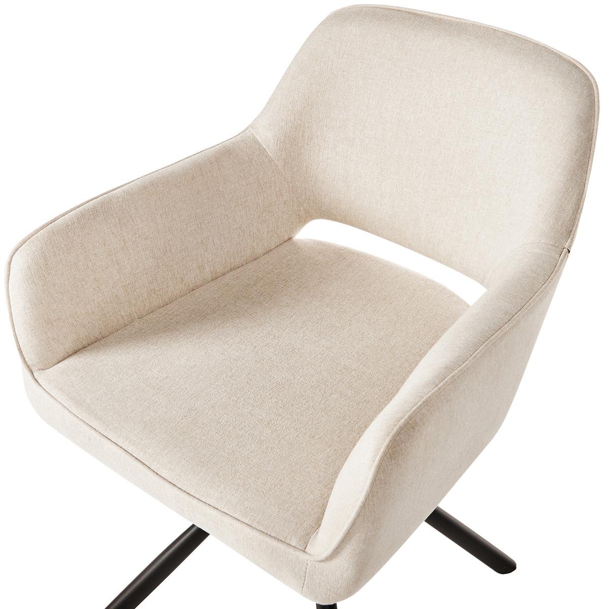 ESSZIMMERSTUHL 2er-Set Hellbeige Loures - Beige/Schwarz, Textil (56/80/63cm) - Beliani