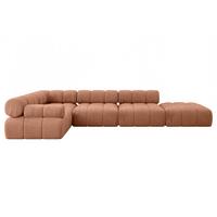 ECKSOFA modulares Sofa Felto-L2 - 380x190x70 cm Apricot Velours - Koralle, Holzwerkstoff/Textil (380/190cm) - ALTDECOR