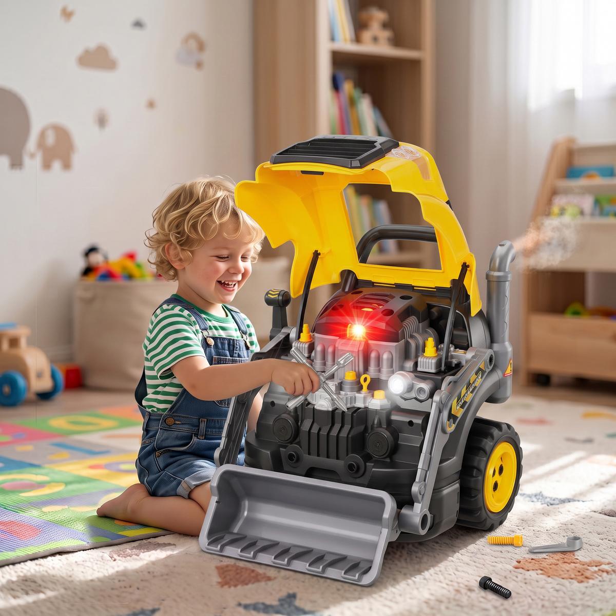KINDER-MOTORSPIELZEUG Kunststoff Gelb - Gelb, Kunststoff (41/47/46cm) - AIYAPLAY