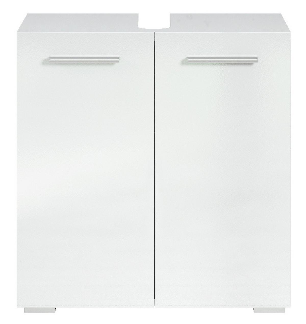 WASCHBECKENUNTERSCHRANK Jupiter 2 Türen Weiß - 60 x 30 x 60 cm - Weiß, Holz (60/60/30cm) - Badplaats