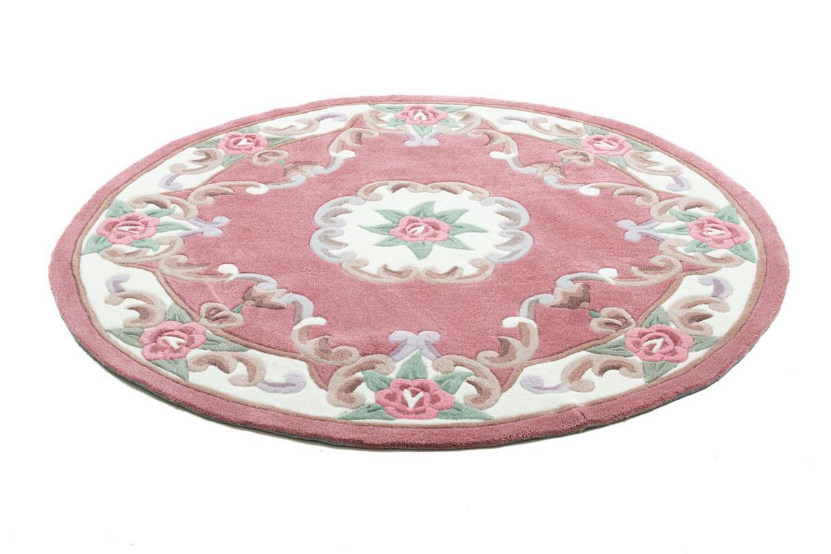 HANDTUFTTEPPICH Ming 150x150 cm - Rosa, Textil (150/150cm) - THEKO
