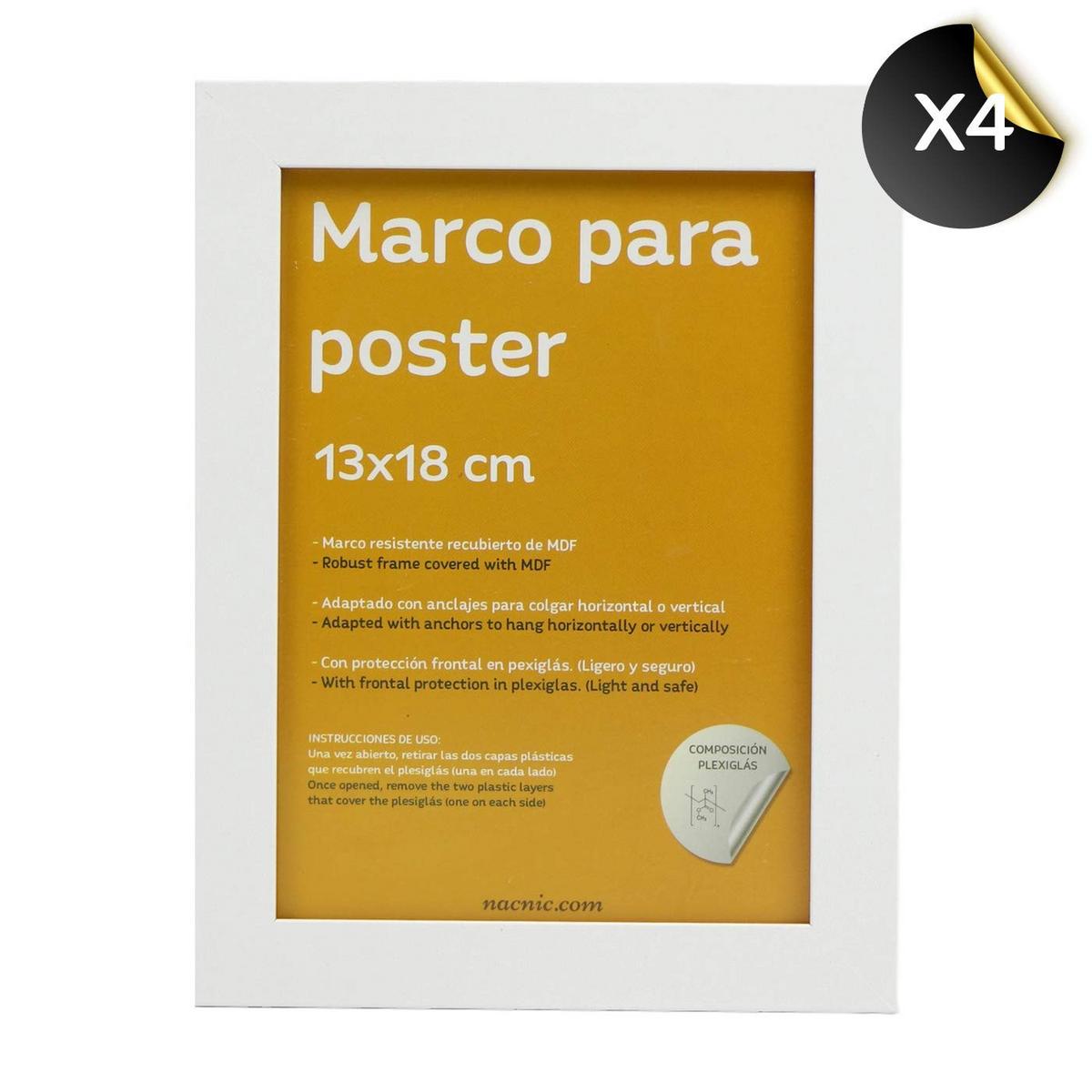 RAHMEN Set mit 10 aus MDF und Acrylglas Schutz und Aussteller für Fotografien, Bilder, Poster, Gemälde Farbe Weiß 20x25, 13x18, 10x15 cm - Weiß, Holz (20/3cm) - Nacnic