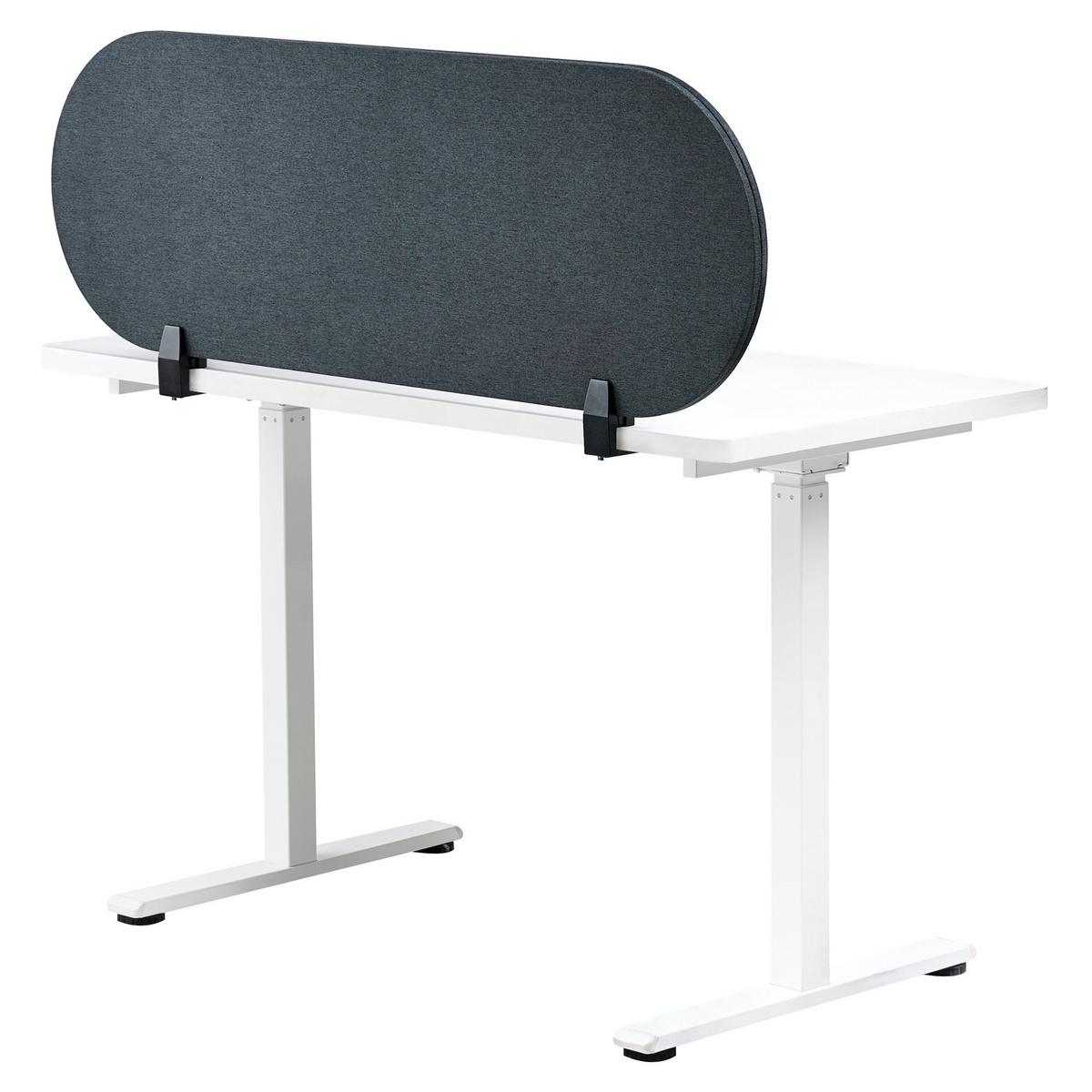 SCHREIBTISCHTRENNWAND 120/40 cm Dunkelgrau Sparky - Dunkelgrau, Textil (120/40/2cm) - Beliani