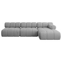 ECKSOFA modulares Sofa Razon-L2 - 285x160x70 cm Hellgrau Velours - Hellgrau, Holzwerkstoff/Textil (285/160cm) - ALTDECOR