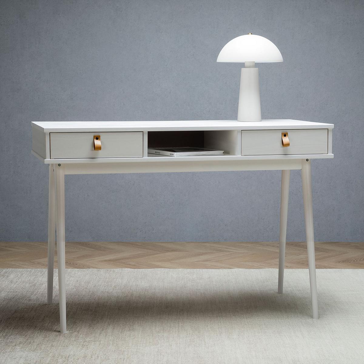 SCHREIBTISCH KIM weiß - Weiß, Holz (50/110/76cm) - IDIMEX