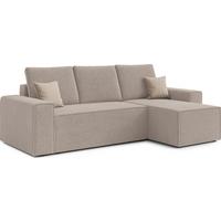ECKSOFA L Form Talaton Creme 246/149/87 cm – mit Schlaffunktion und Bettkasten - Creme/Schwarz, Kunststoff/Textil (246/149cm) - AX Living