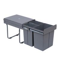 ABFALLEIMER aus Kunststoff Metall Grau - Grau, Metall (34.2/41.8/48cm) - HOMCOM